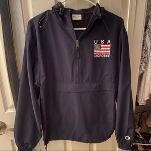 Navy Champion USA Lacrosse Windbreaker